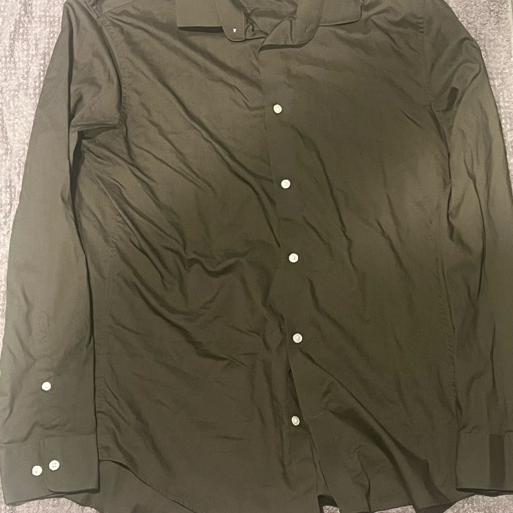 H&M Dark Green Casual Button Down Shirt